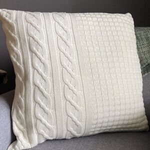 Pottery Barn 26” Square Cable Knit Pillow